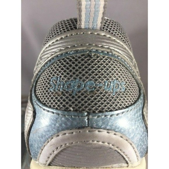 Skechers Shape Ups 12320 Silver Blue Leather Toning Rocker Walking Shoes Sz 7.5 - Picture 5 of 12